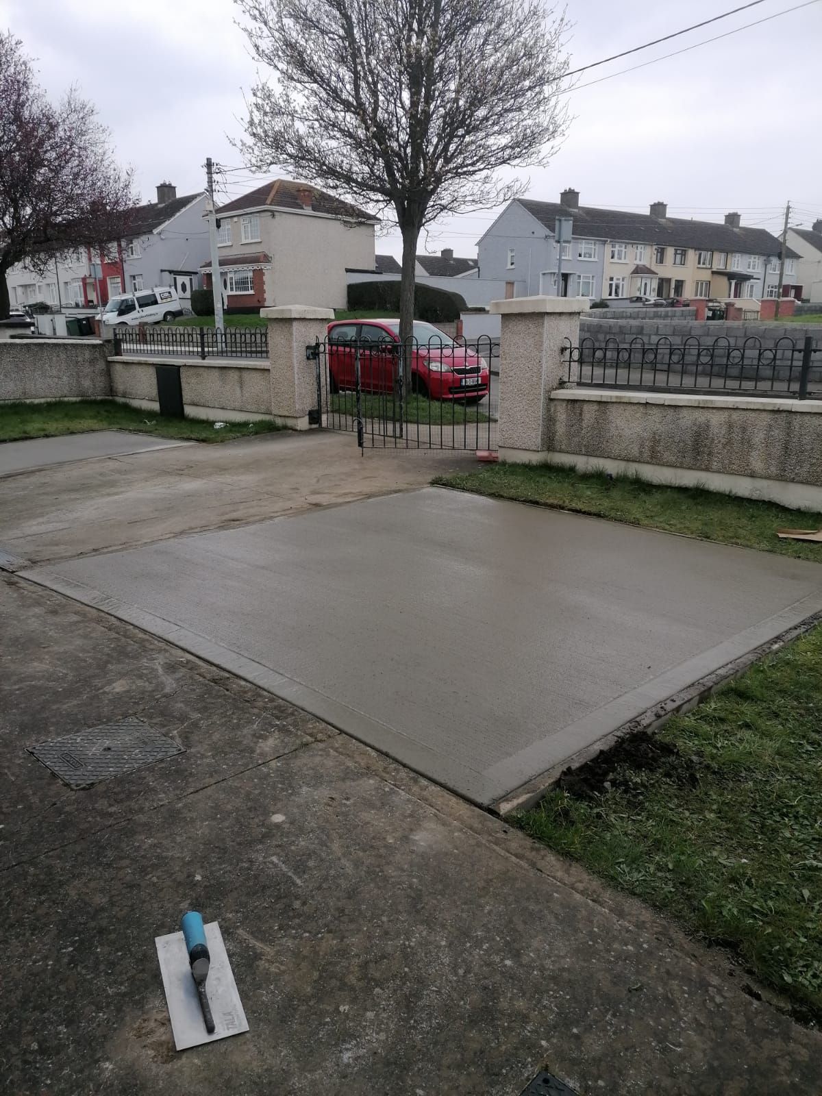 Concrete driveway extension job in Finglas, County Dublin