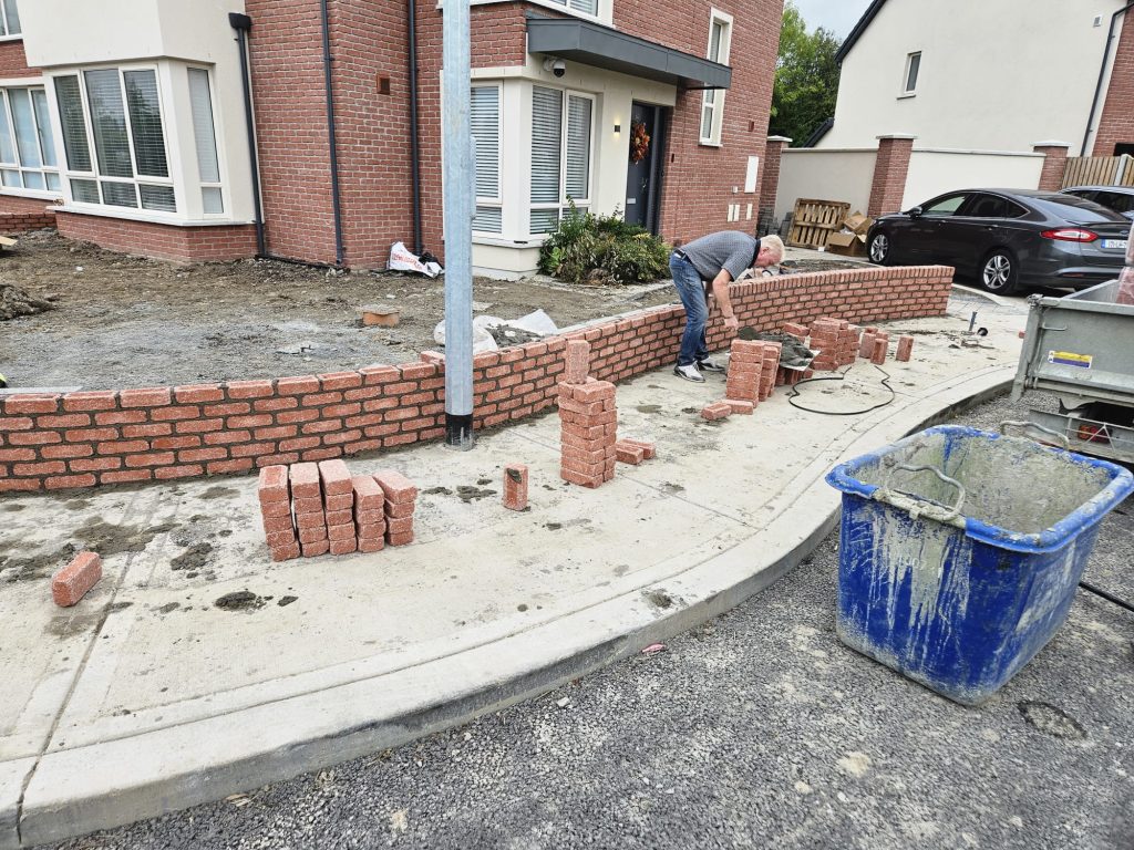 Retaining Wall being constructed in Kildare, Ireland