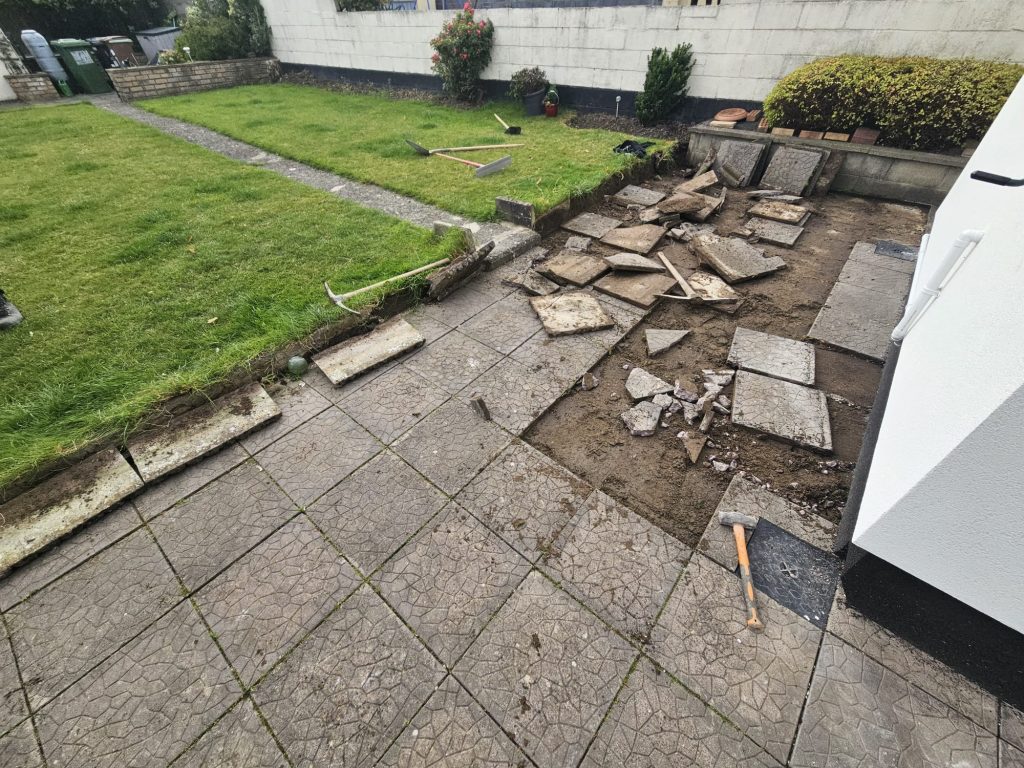 New Patio in Donaghmede, County Dublin - breaking up old patio