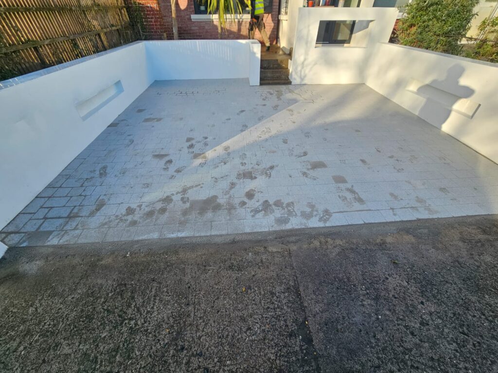 Cobblelock driveway installed and walls painted in Dublin