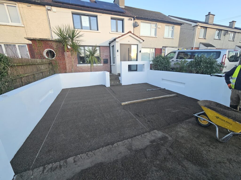 Fioundation for Cobblelock driveway installed in Dublin