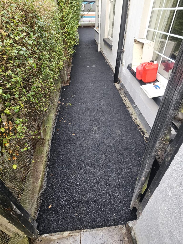 Driveway Project in Dublin with side of house tarmaced
