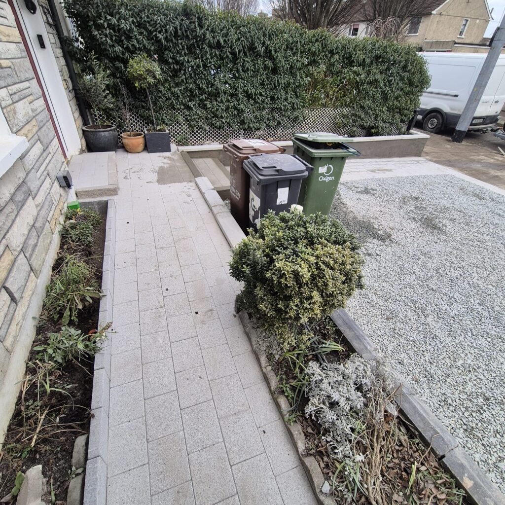 Driveway in Raheny under construction - paths and bedding