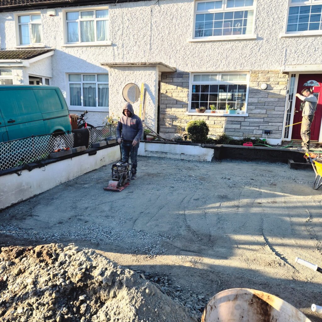 New Driveway in North County Dublin Raheny from Titan Driveways and Patios with a wacker