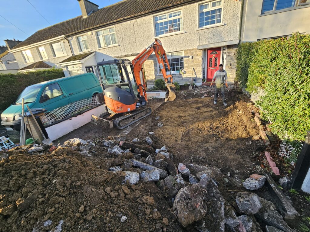 New Driveway preparation in North County Dublin Raheny from Titan Driveways and Patios