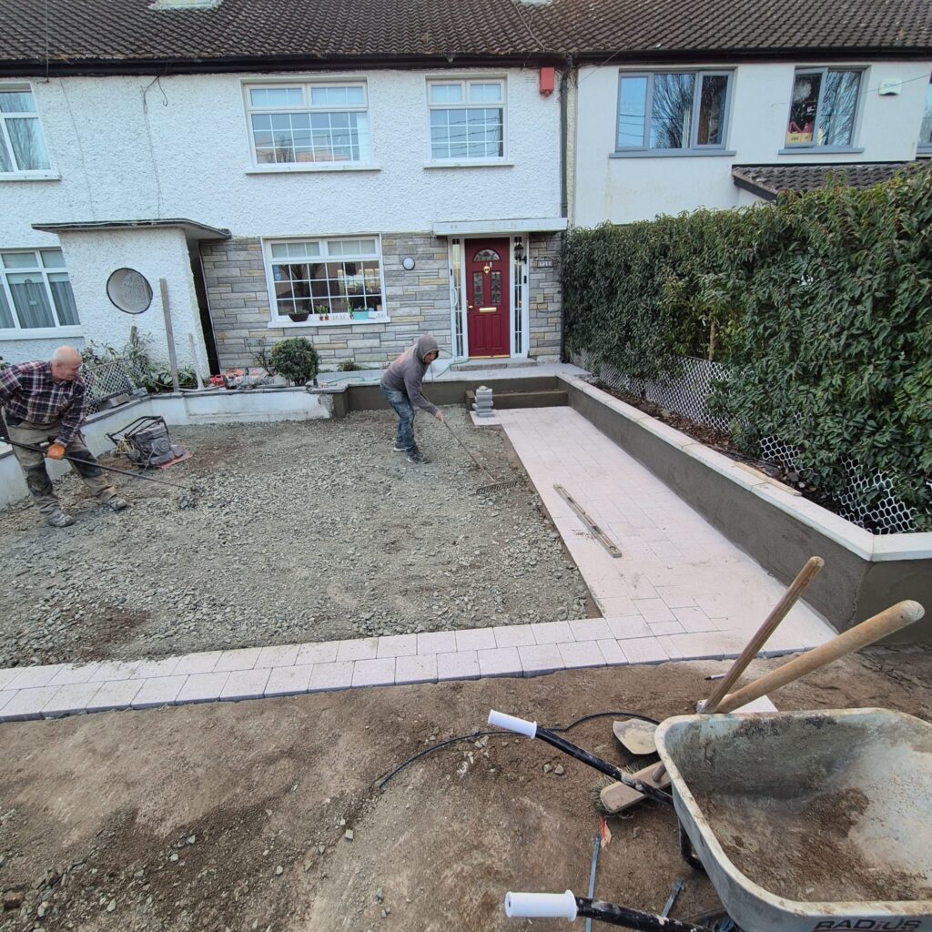 Preparing the site - Raheny Driveway Construction Company in North County Dublin - Work in progress