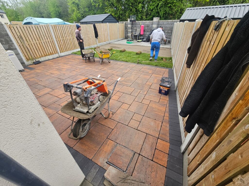 New Patio Installation in Kildare Town, County Kildare - Patio, New Lawn and Concrete Base - Almost Finished