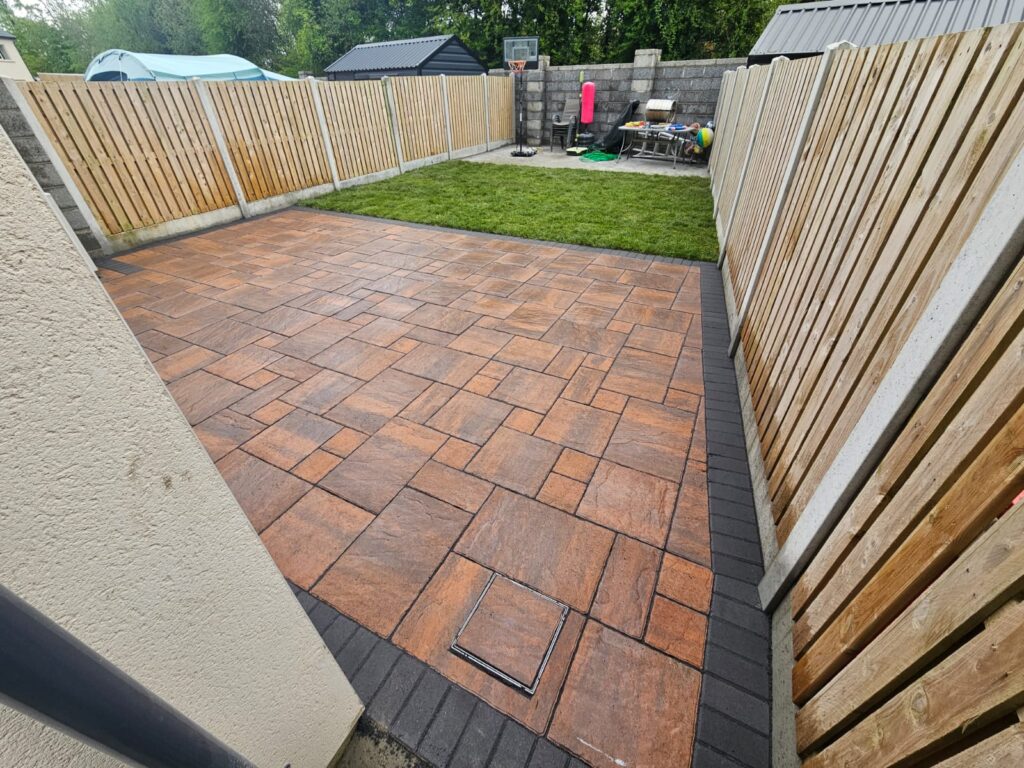 New Patio Installation in Kildare Town, County Kildare - Patio, New Lawn and Concrete Base - Finished Job