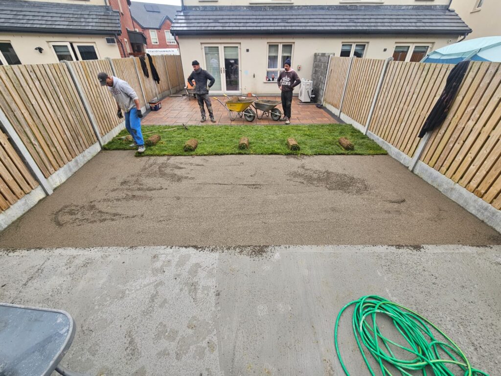 Patio, New Lawn and Concrete Base - work in progress